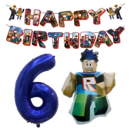 balon-roblox-na-urodziny-postac-baner-happy-birthday-cyfra-6-granatowa