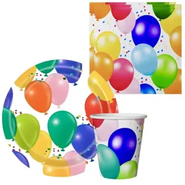 zastawa-jednorazowa-balony-kolorowa-talerzyki-kubki-serwetki-papier-40szt