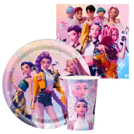 talerzyki-kubki-serwetki-demon-hunters-huntrix-zestaw-40-szt-papierowe-eko