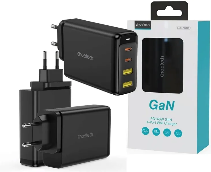 choetech-ladowarka-sieciowa-gan-140w-2xusb-c-2xusb-stan-nowy-zlacza-usb-usb-typ-c