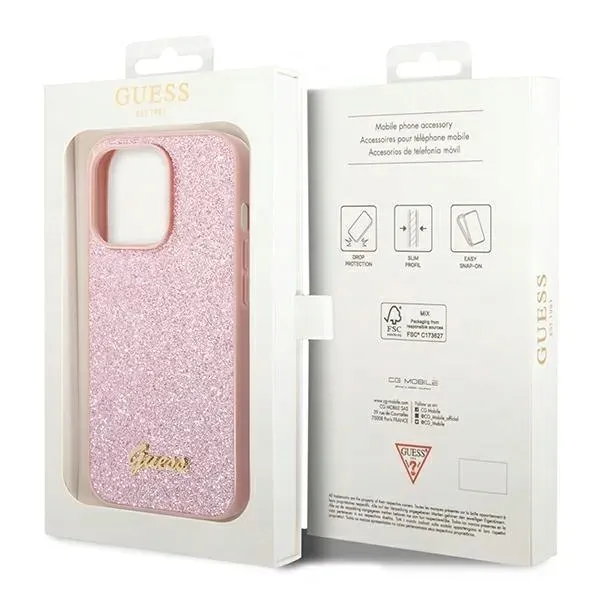 guess-etui-do-iphone-14-pro-rozowy-glitter-script-stan-nowy