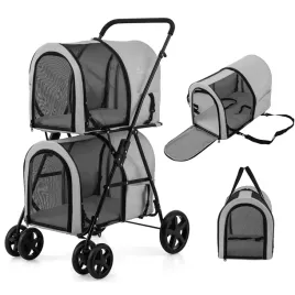 wozek-dla-psa-kota-2-poziomowy-skladany-transporter-2x8-kg-szary