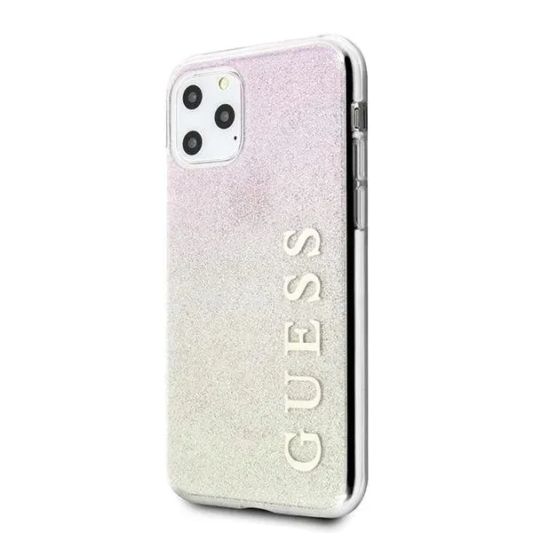etui-iphone-11-pro-guess-glitter-gradient-rozowe-stan-nowy