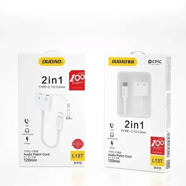 dudao-adapter-typ-c-mini-jack-l13t-white-marka-dudao-stan-nowy