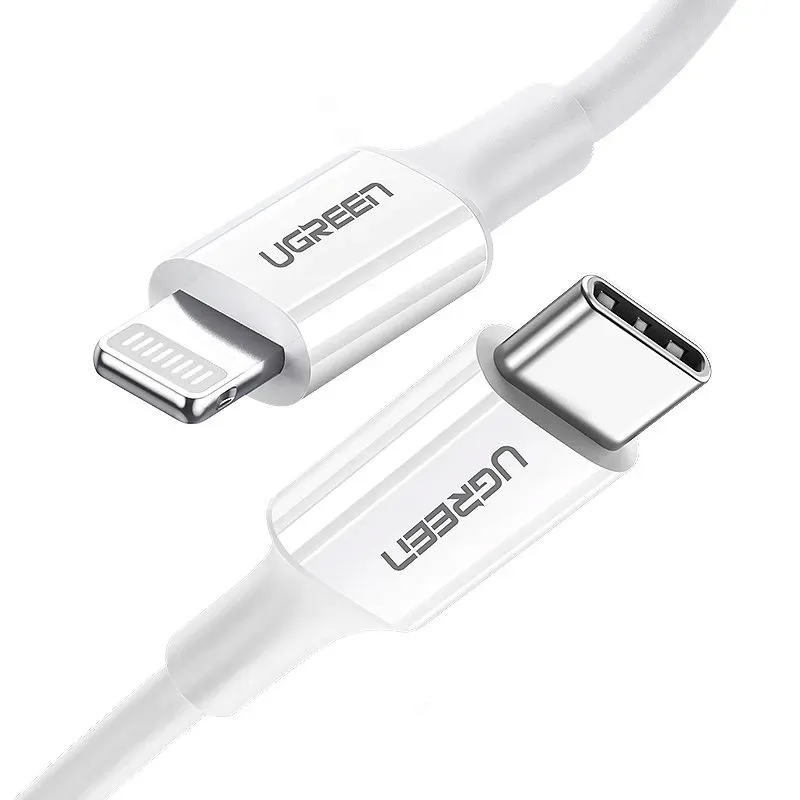 ugreen-kabel-usb-typ-c-iphone-3a-025-m-bialy