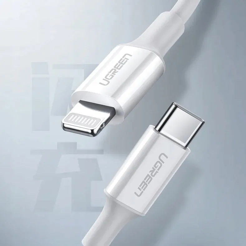 ugreen-kabel-usb-typ-c-iphone-3a-025-m-bialy