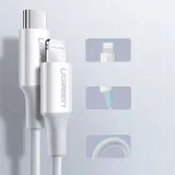 ugreen-kabel-usb-typ-c-iphone-3a-025-m-bialy-kolor-bialy-stan-nowy