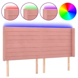 zaglowek-do-lozka-z-led-rozowy-203x16x118-128-cm-aksamit