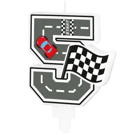 swieczka-na-tort-5-cyfra-wyscigowa-auta-swieczka-urodzinowa-dekoracja