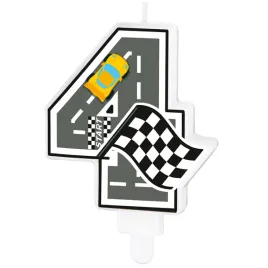 swieczka-na-tort-4-cyfra-wyscigowa-auta-swieczka-urodzinowa-dekoracja