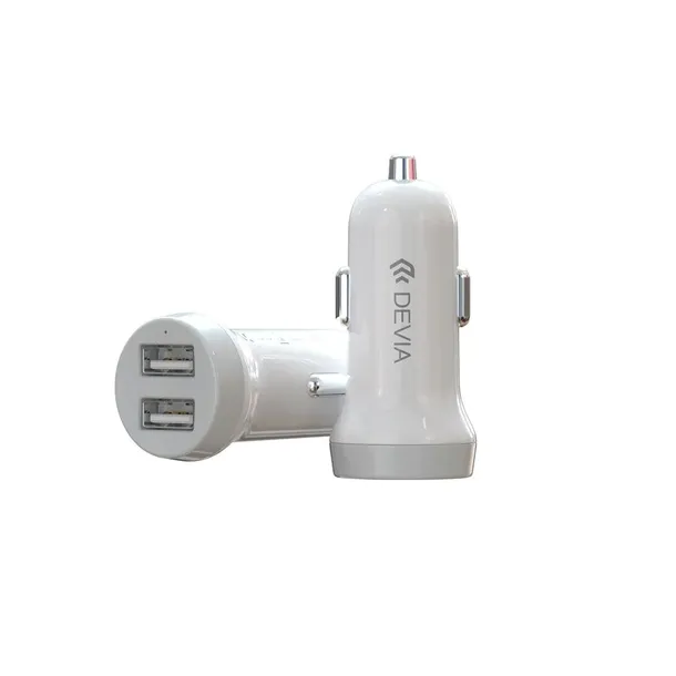 devia-ladowarka-samochodowa-smart-2x-usb-31a-biala-kabel-usb-c-stan-nowy