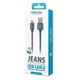 forever-kabel-jeans-usb-usb-c-10-m-2a-niebieski-stan-nowy