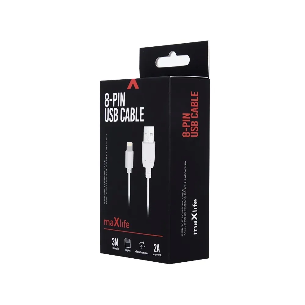 maxlife-kabel-usb-lightning-30-m-2a-bialy