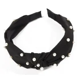 opaska-turban-z-materialu-gruba-czern-perelki-o227cz