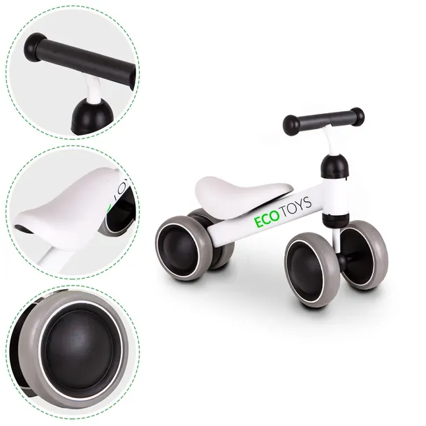 rowerek-biegowy-mini-rower-practise-white-ecotoys-stan-nowy-wiek-dziecka-brak-informacji