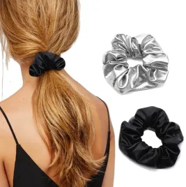 gumki-do-wlosow-frotki-scrunchie-blyszczace-czarna-srebrna-2-szt-zestaw
