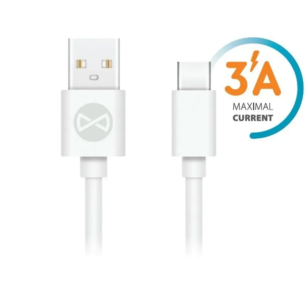 forever-kabel-usb-usb-c-10-m-3a-bialy