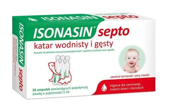 Isonasin Septo katar wodnisty i gęsty ampułki 20 x 5 ml
