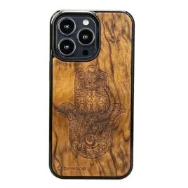 drewniane-etui-iphone-13-pro-hamsa-imbuia