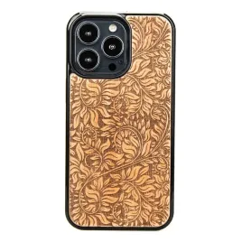 drewniane-etui-iphone-13-pro-liscie-jablon