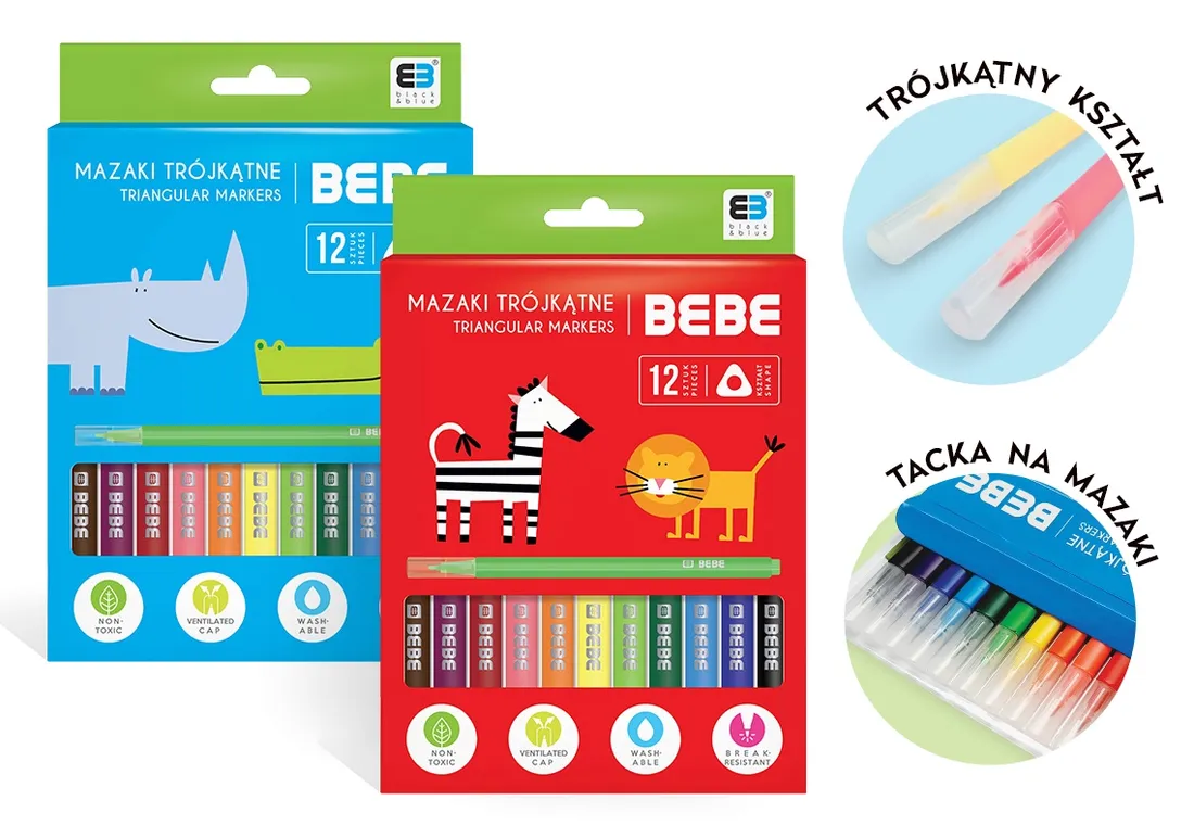 interdruk-bebe-mazaki-trojkatne-12-kolorow