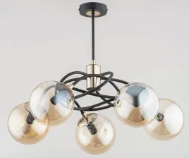 doxa-lampa-wiszaca-5-punktowa-czarna-zlota-alfa