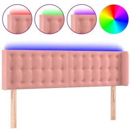 zaglowek-do-lozka-z-led-rozowy-147x16x78-88-cm-aksamit