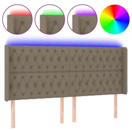 zaglowek-do-lozka-z-led-taupe-203x16x118-128-cm-tkanina