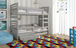 lozko-dzieciece-simba-podwojne-pietrowe-szuflady-szare-materce-gratis