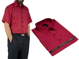elegancka-koszula-meska-kolor-czerwony-czerwone-wino-krotkim-rekawem-42-43