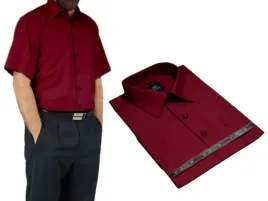 elegancka-koszula-meska-bordowa-krotki-rekaw-38-39-s