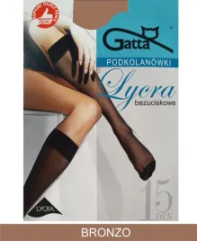 gatta-semi-matt-lycra-knee-socks-15den-00-uni-bronzo