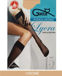 gatta-semi-matt-lycra-knee-socks-15den-00-uni-visone