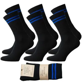 skarpetki-sportowe-pol-frotte-czarne-dwa-niebieskie-paski-bawelna-44-46