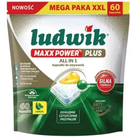 Zdjęcie produktu Ludwik Maxx Power Plus Kapsułki do Zmywarki Lemon 60 Sztuk