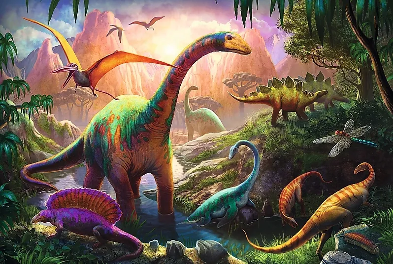 puzzle-100-elementow-swiat-dinozaurow-stan-nowy