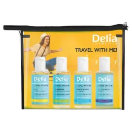 Zdjęcie produktu Delia Travel With Me Zestaw 4 Mini Produktów Niezbędnych w Podróży