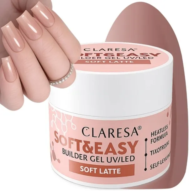 CLARESA SOFT & EASY BUILDER GEL SOFT LATTE ŻEL BUDUJĄCY DO PAZNOKCI 45 g