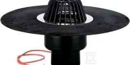 wpust-dach-plaski-grawitacja-podgrzewany-160mm-kosz-kolnierz-bitumiczny