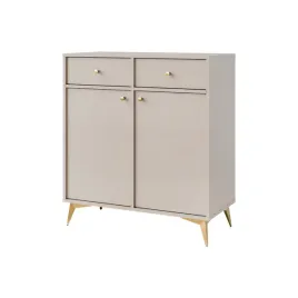 komoda-tori-bez-piaskowy-84cm-2-drzwi-2-szuflady-zlote-nogi