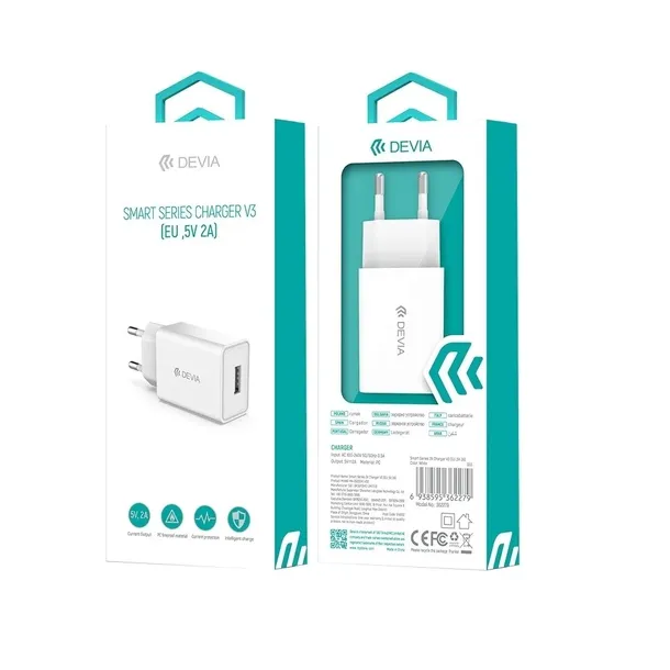 devia-ladowarka-sieciowa-smart-1x-usb-2a-biala-stan-nowy