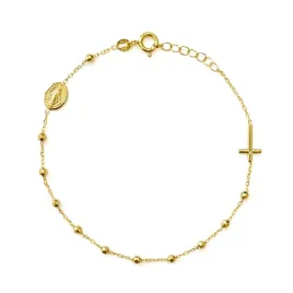 diamentowana-zlota-bransoletka-rozaniec-z-krzyzykiem-i-medalikiem-14kt-585