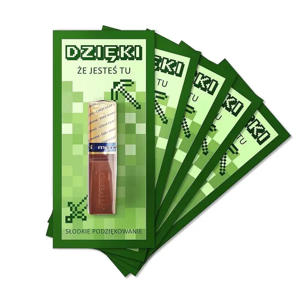Podziękowania dla gości urodziny MINECRAFT 5 szt.