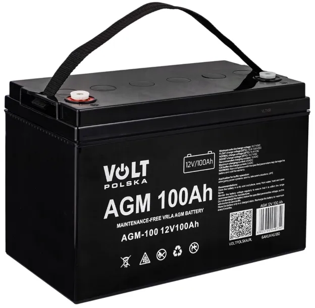 Akumulator Bezobsługowy AGM 100Ah 12V do UPS Volt Polska VRLA