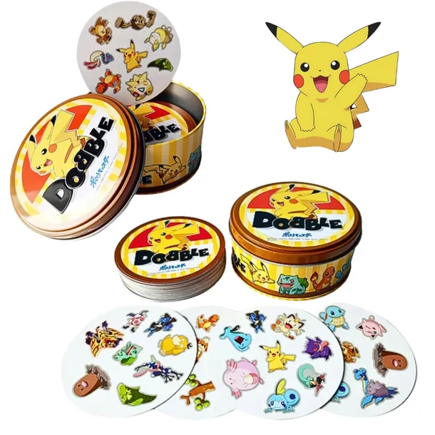 Gra Karciana Rodzinna DOBBLE POKEMON PIKACHU Znajdź pary 55 kart