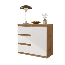 komoda-80-cm-dab-wotan-bialy-mat-3-szuflady-1-drzwi-1-polka-salon