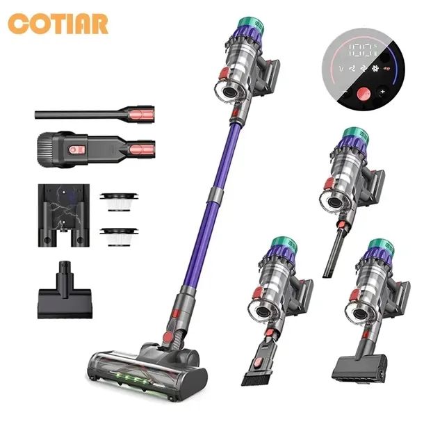 Odkurzacz pionowy COTIAR V22 fioletowy 650W moc ssania 55kPa