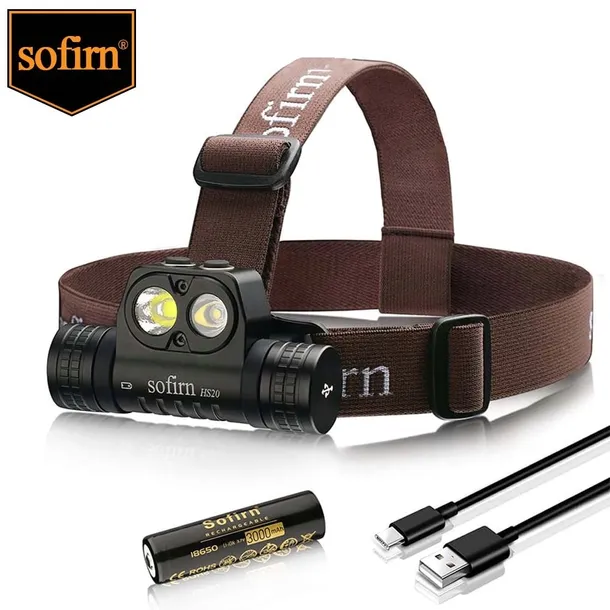 Sofirn latarka czołowa HS20 2x LED XHP50.2, LH351D 2700lm gratis akumulator