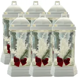 znicz-swiateczny-prato-bialy-stroik-z-welurowa-kokardka-5-sztuk