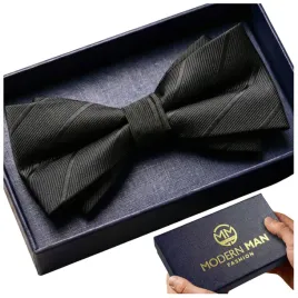 muszka-meska-do-garnituru-elegancka-czarna-prazkowana-prezent-dla-niego